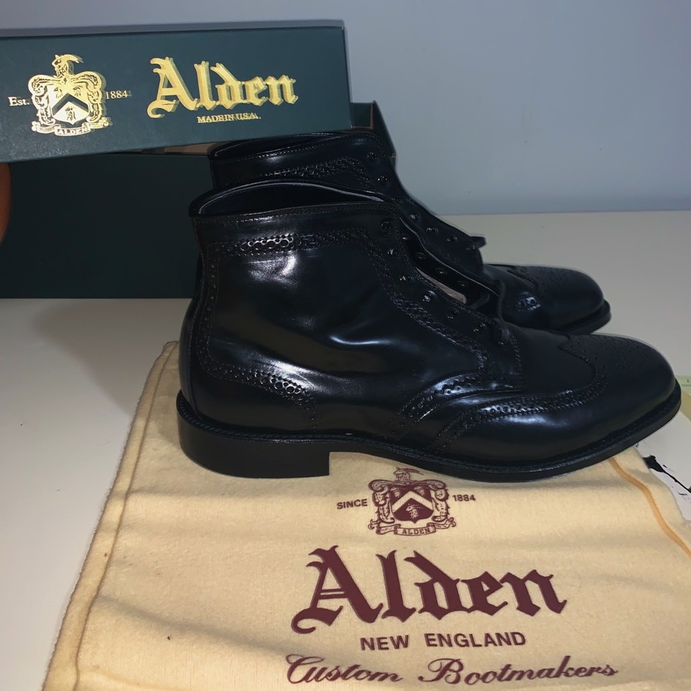 S🅾️LD——-Alden Blk Shell Cordovan Wing Tip-